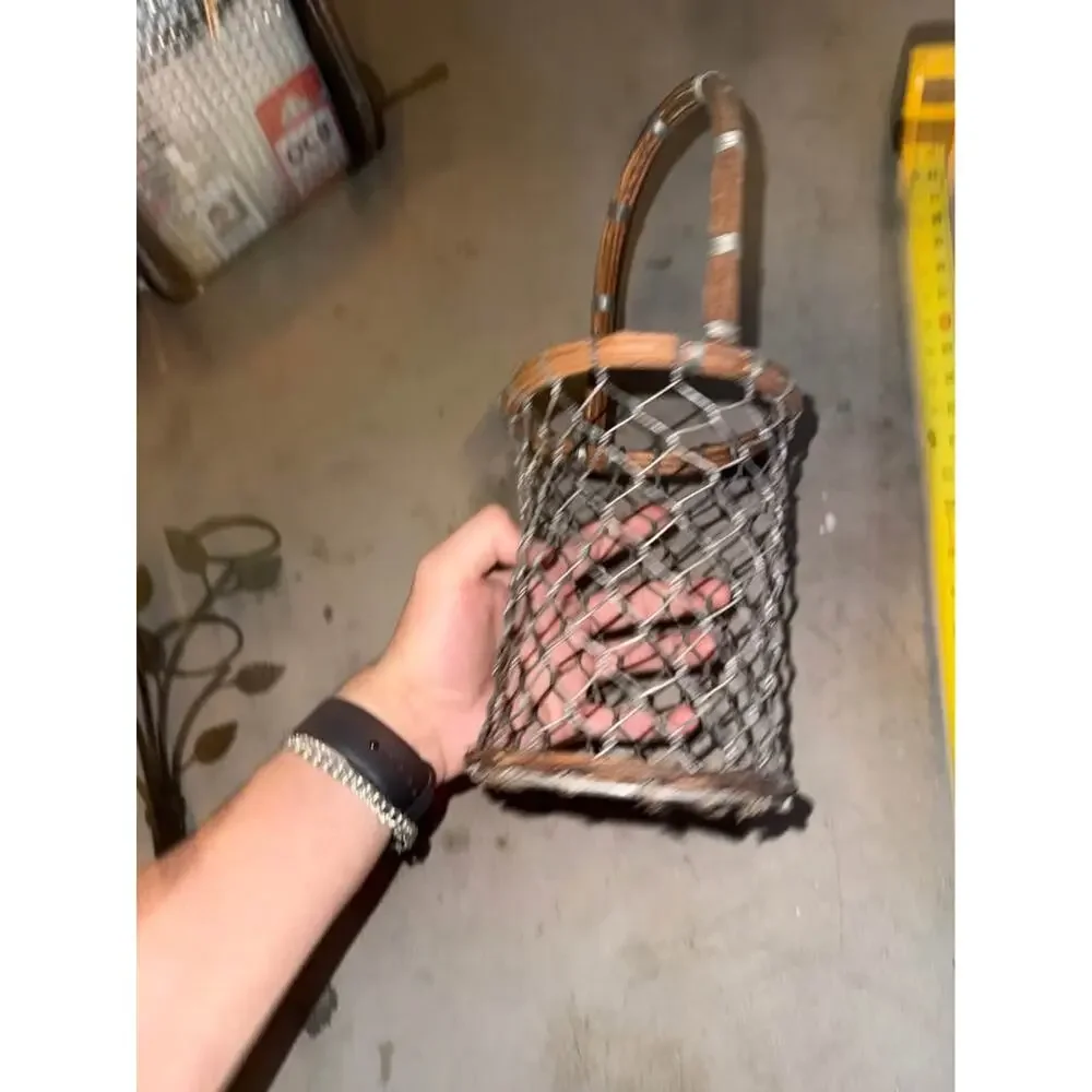 Vintage 1970s Wine Bottle Basket Caddy Holder